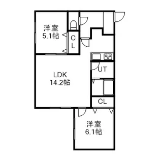 ベルヴィル南平岸【4階】の間取り