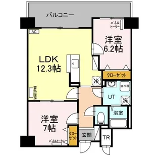 ヴィラ福住【6階】の間取り