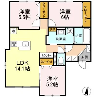 ORKA VILLAGE C【2階】の間取り