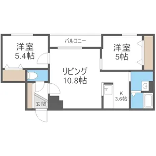 北海道札幌市白石区菊水七条2丁目【マンション】の間取り