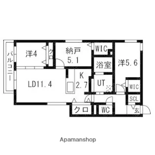 ARDER N11(アルディアN11)【3階】の間取り