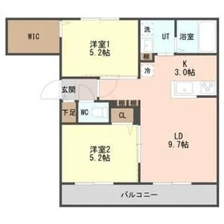 ハルトラーテ北野【2階】の間取り
