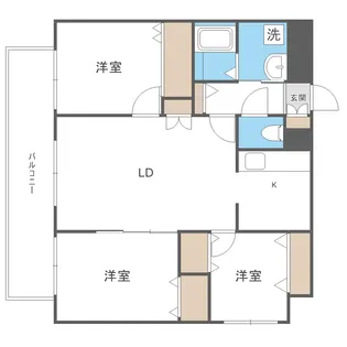 プレミール北野【6階】の間取り