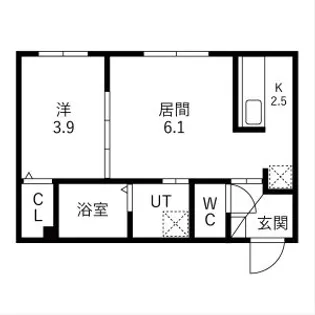 仮)福住1ー1MS【403号室】の間取り