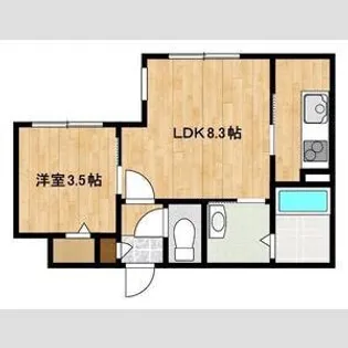 KENT COLLECTION野幌駅前【306号室】の間取り