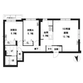 グランメール YAMAICHI【1階】の間取り