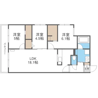 ZABO HILLS MISONO【103号室】の間取り