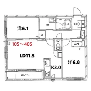 BASE厚別西【405号室】の間取り