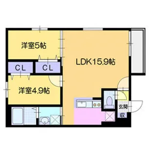 仮)エルプラス中の島【4階】の間取り
