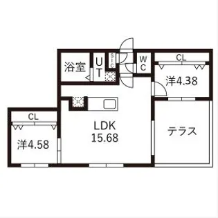 仮)GAー厚別中央3ー3MS【1階】の間取り