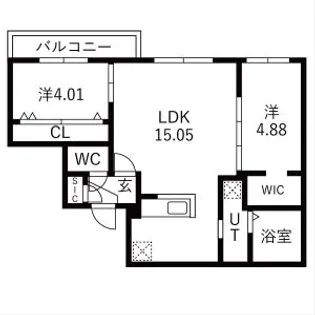 仮)GAー厚別中央3ー3MS【2階】の間取り