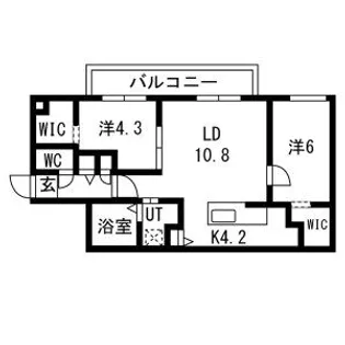 仮)豊平1-6MS【305号室】の間取り