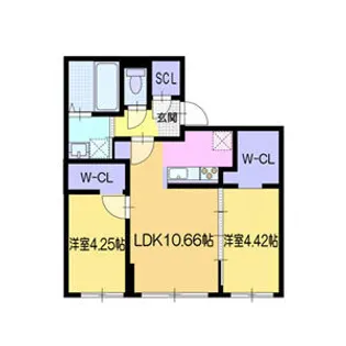 ラ・シュエットダジュール【403号室】の間取り