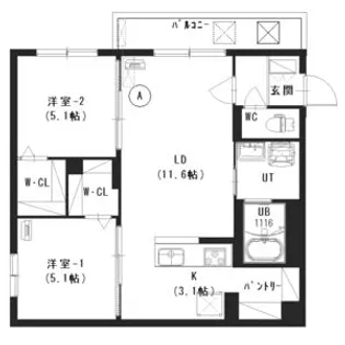 BLANC TERRACE 白石【301号室】の間取り