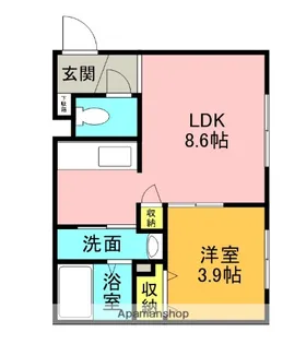 マリオット共栄町【101号室】の間取り