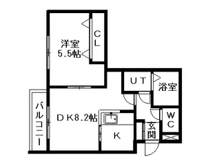 1LDKの間取り画像