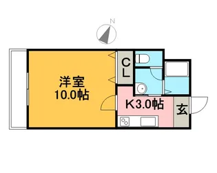 アパートメントハウスキャロル【110号室】の間取り
