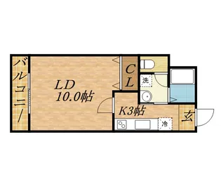 1Kの間取り画像