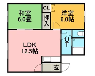 クレストールツイン壱番館【2階】の間取り