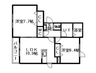 ヴィラ・フォーシーズン【2階】の間取り
