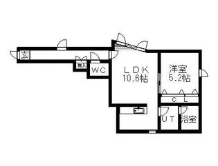 ボヌール厚別壱番館【205号室】の間取り