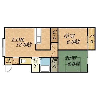 ヴィラージュ西町【203号室】の間取り