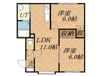 パルコート厚別【102号室】の間取り