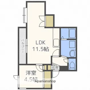 北海道札幌市北区新琴似六条1丁目【マンション】の間取り