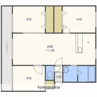 パークハイツH【4階】の間取り