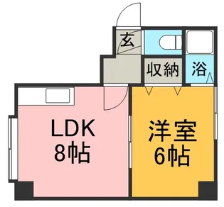 1DKの間取り画像