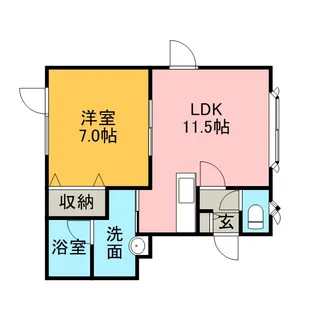 ユニゾン新琴似【00201号室】の間取り