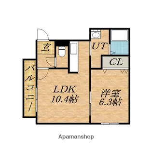 E・CORT伏古【1階】の間取り