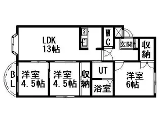 メゾンM東苗穂【301号室】の間取り