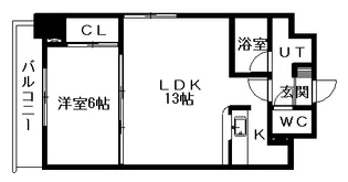 サザンメイプル北大【2階】の間取り