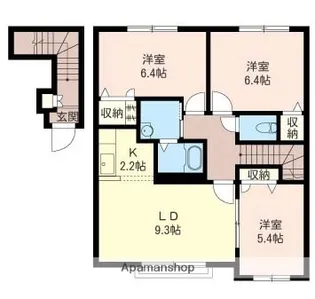 リバーフィールド伏古A【202号室】の間取り