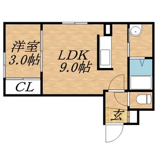 アールズシティ元町【106号室】の間取り
