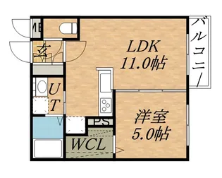 ルヌアージュ新道東【5階】の間取り