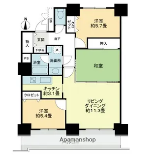 ライオンズマンション札幌スカイタワー【23階】の間取り