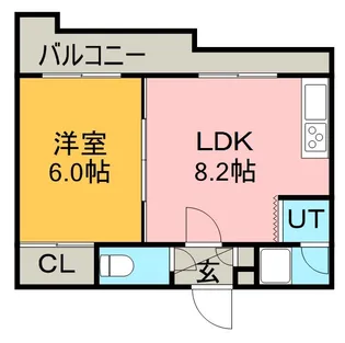 メトロサイドパレス北大前【4階】の間取り