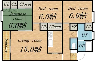 ハイツミウラ【201号室】の間取り