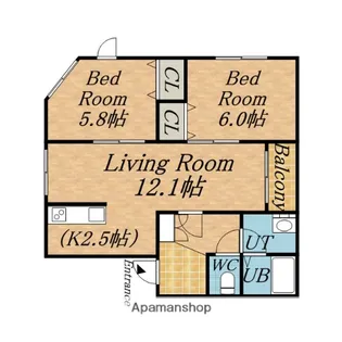 北海道札幌市豊平区月寒東三条15丁目【マンション】の間取り
