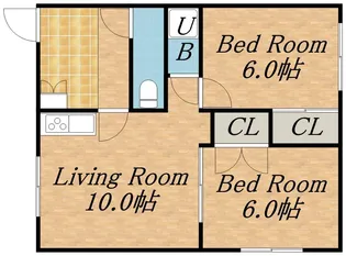 アラヤホワイトシャルム【202号室】の間取り