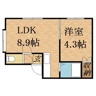 1LDKの間取り画像