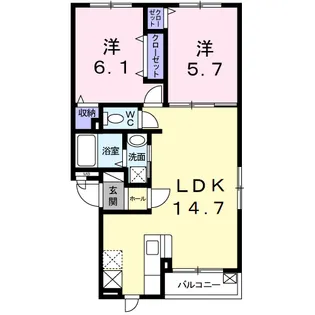 ノースグローブ【3階】の間取り