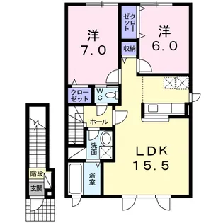 ベルブランⅡ【2階】の間取り