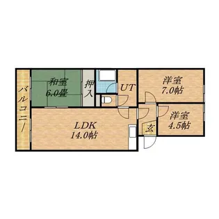 コスモロイヤル東苗穂B棟【413号室】の間取り
