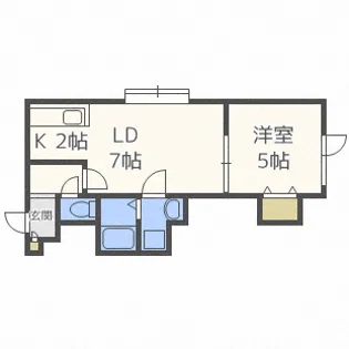 グッドライト白石【1階】の間取り
