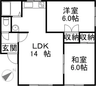 ハウスチクバ【202号室】の間取り