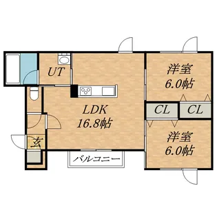 フォンテーヌF8【1階】の間取り