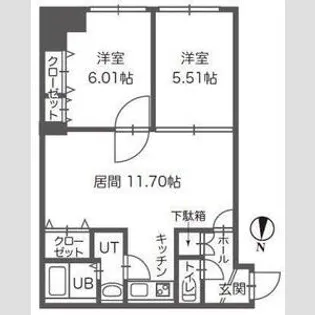 ル・ノール平岸【4階】の間取り